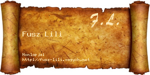 Fusz Lili névjegykártya