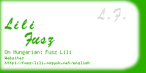 lili fusz business card